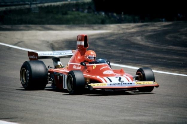 Niki Lauda drives his Ferrari 312 B3 at the Grand Prix de France in Dijon-Prénois on July 7, 1974