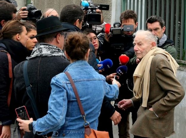 Pierre Lambert, Vincent Lambert's father, speaking to the media as he leaves the Sevastopol hospital in Reims on May 20, 2019, after the doctors started to deactivate the treatments now alive his son .. 