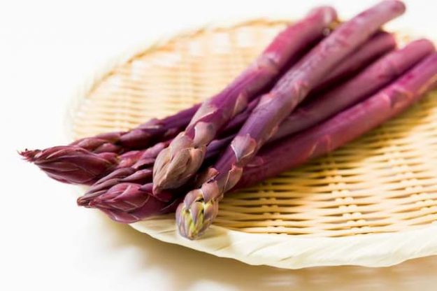 Purple asparagus has a fruity flavor than its white cousin.