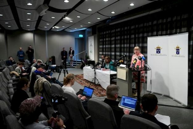 Deputy Prosecutor Eva-Marie Persson announces during a press conference the relaunch of the prosecution for rape against WikiLeaks founder Julian Assange, in Stockholm on May 13, 2019. 