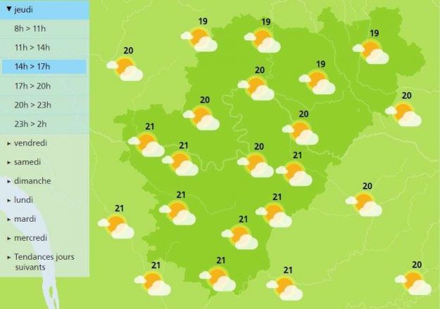 The weather in Charente this afternoon