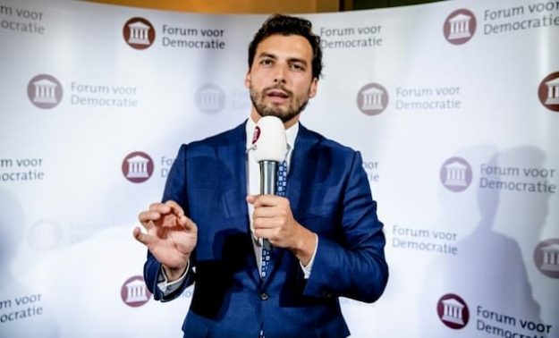 Thierry Baudet, the leader of the Forum of Democracy (FvD, eurosceptic populist), on May 23, 2019 in Amsterdam. 