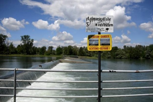 View of the Rhine at Gerstheim in eastern France on May 31, 2019