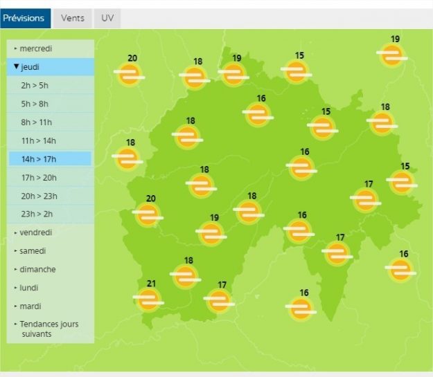 The Weather in Cantal for this Thursday 16th May 2019