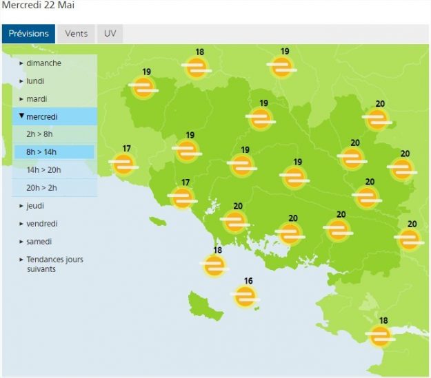 Wednesday weather forecast for Morbihan