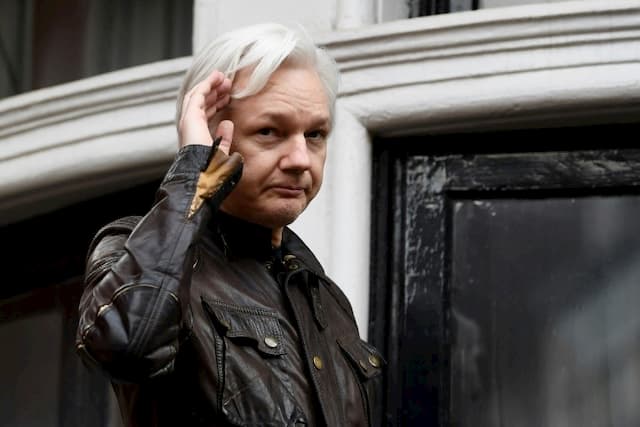 The founder of WikiLeaks Julian Assange, May 19, 2017 at the Embassy of Ecuador in London.