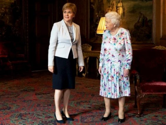 Scottish First Minister Nicola Sturgeon at a private meeting with Queen Elizabeth on 3 July 2019 in Edinburgh. 