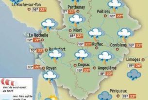 The weather in Charente will be cooler and some rain