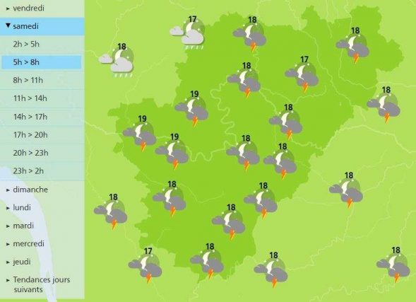 Thunderstorms on the way for the Charente