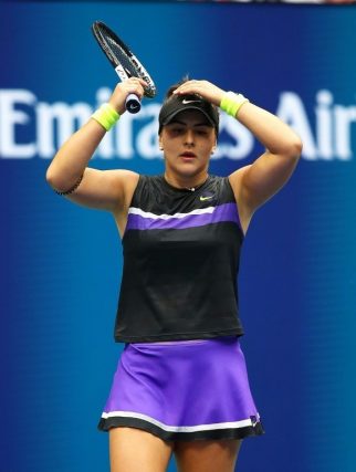 Bianca Andreescu celebrates the match in the final of the US Open on September 7, 2019 in New York. 