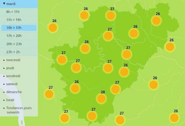 Temperatures should reach up to 27 degrees in the afternoon across the Charente 