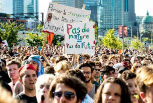 Thousands of protesters in Montreal as part of the "global climate strike", September 27, 2019.