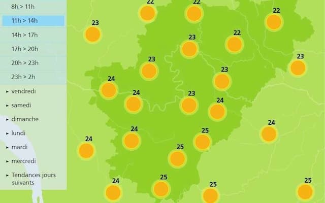 The weather in Charente will be sunny and windy