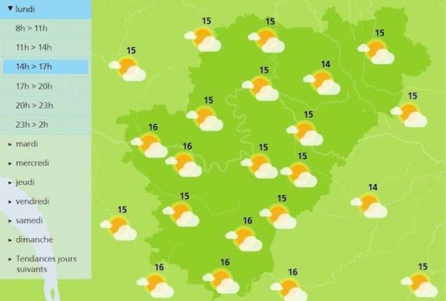 The afternoon weather in Charente will see the return of the sun 