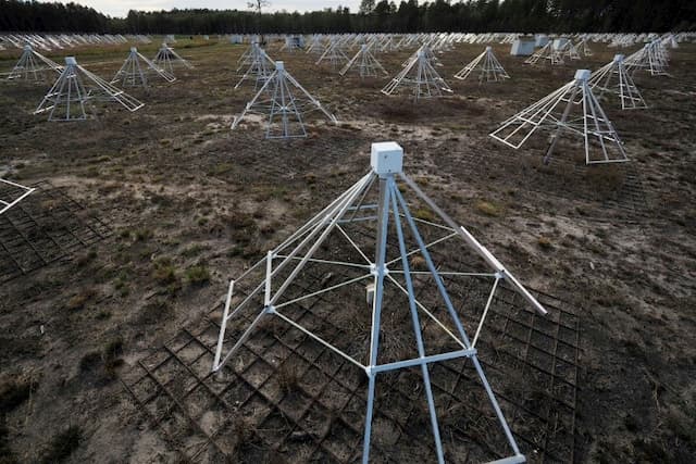Antennas of the radio telescope Nançay, October 3, 2019 near Vierzon. 