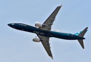 A Boeing 737 Max 9 in demonstration at the Paris Air Show, near Paris, in 2017.