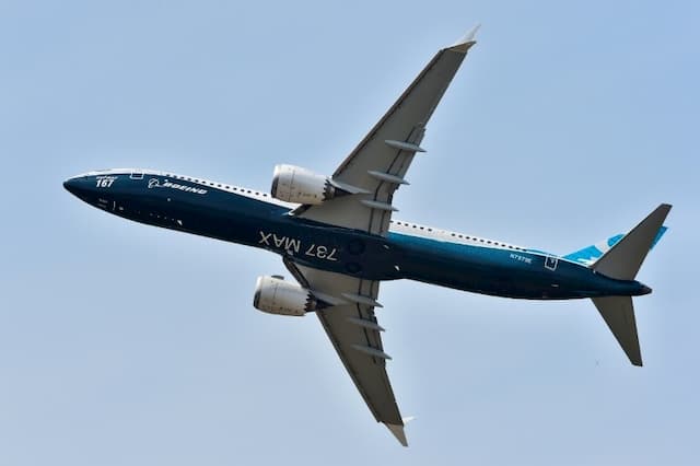 A Boeing 737 Max 9 in demonstration at the Paris Air Show, near Paris, in 2017.