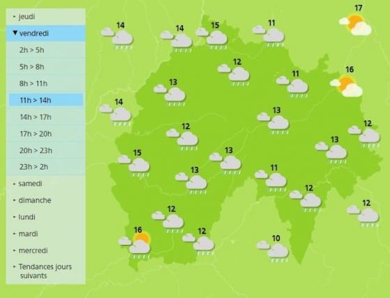 Rain will dominate the morning in Cantal 