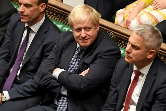 British Prime Minister Boris Johnson in the House of Commons during a debate on Brexit on 19 October 2019 in London.