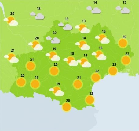 Meteo France's weather forecast for Saturday, October 5, 2019