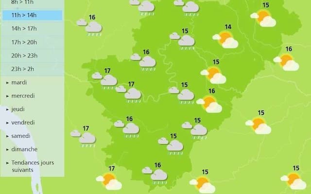 The weather in Charente will be overcast today