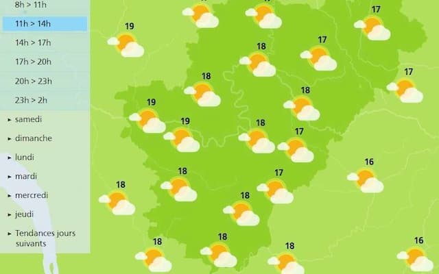 The weather in Charente will be milder and drier this Friday