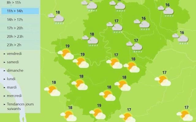 The weather in Charente will improve during the day