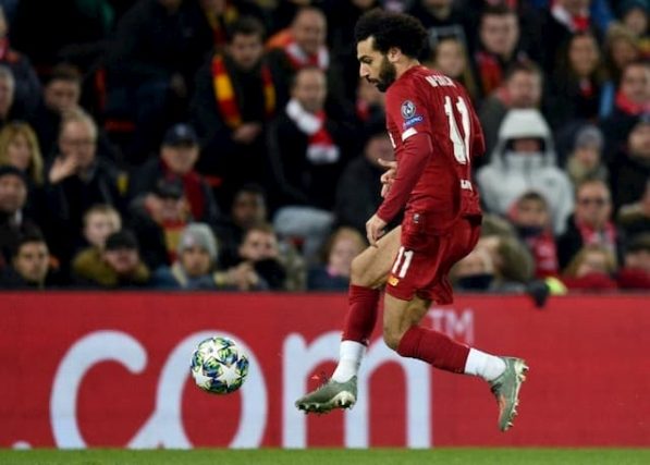 Liverpool striker Mohamed Salah against Naples in the Champions League on November 27, 2019 in Liverpool.