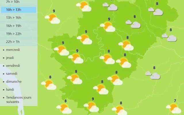 The weather in Charente will be overcast today