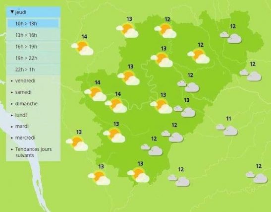 A sunny and warm afternoon is forecast for the weather in Charente