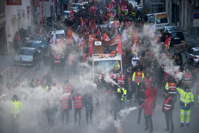 Demonstration against the pensions reform, December 12, 2019 in Marseille