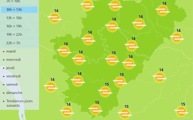 The weather in Charente will be milder with plenty of clouds