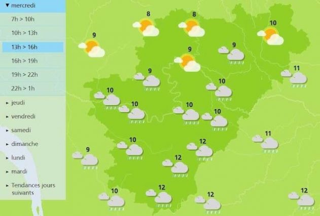 The afternoon forecast for the weather in France 