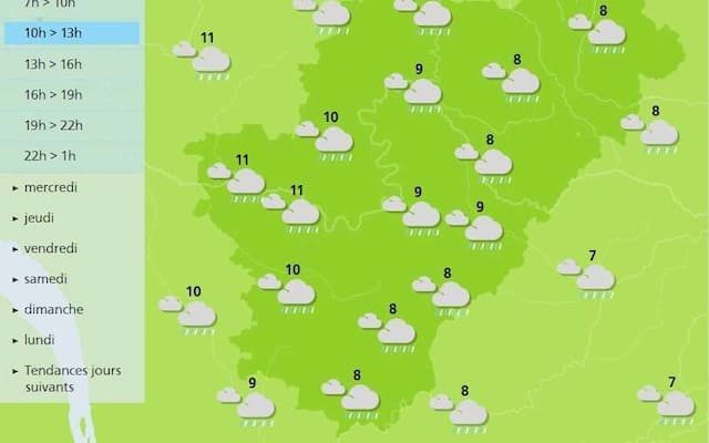 Afternoon forecast for the weather in Charente 
