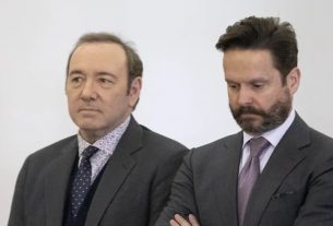 Actor Kevin Spacey and his lawyer during the trial in Nantucket, Massachusetts in January 2019