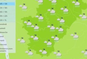 The weather in Charente will be mild with heavy rain