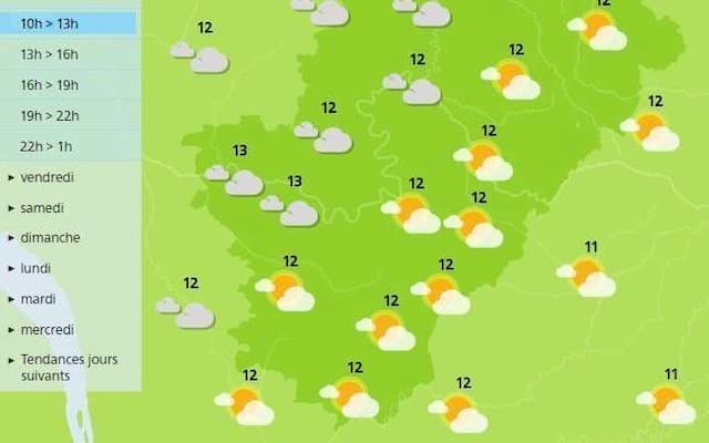 The weather in Charente will be a day of rain and strong winds