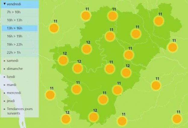 The afternoon weather in Charente 