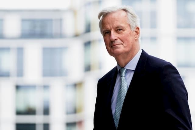 The main negotiator of the European Union, Michel Barnier, before a meeting in the European Parliament in Brussels on January 31, 2020, Brexit day.