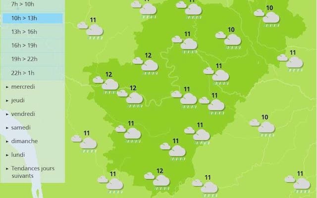 The weather in Charente will be grey and humid this Tuesday