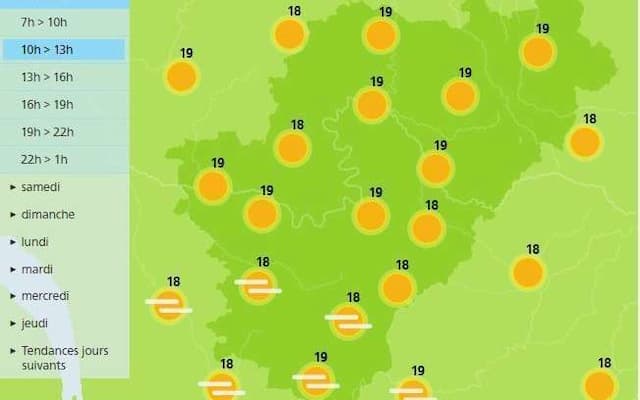 The weather in Charente will be sunny despite the clouds