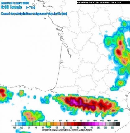 The weather models predict beautiful snowfall Wednesday March 3, 2020.