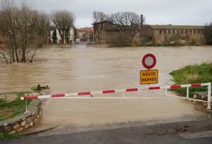 Three departments in the Auvergne-Rhône-Alpes region are on orange alert for flooding
