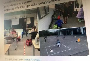 Photos of the Tourcoing school, posted on Twitter after deconfinement