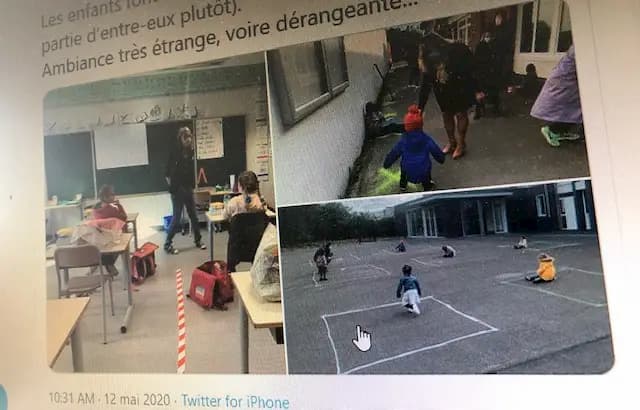 Photos of the Tourcoing school, posted on Twitter after deconfinement