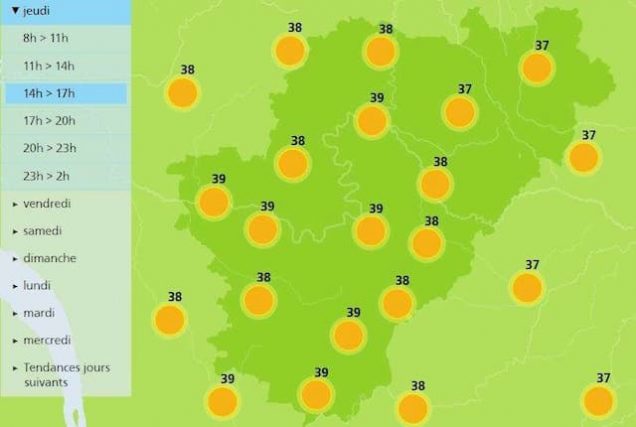 The weather in Charente will be Hot this afternoon