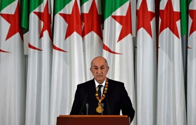 Algerian President Abdelmadjid Tebboune during his inauguration ceremony in Algiers