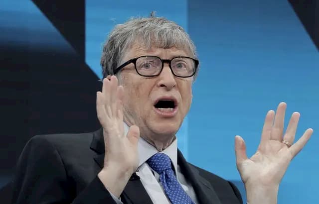 Bill Gates, head of the Bill & Melinda Gates Foundation, January 22, 2019 at the World Economic Forum in Davos (Switzerland) - Markus Schreiber / AP / SIPA