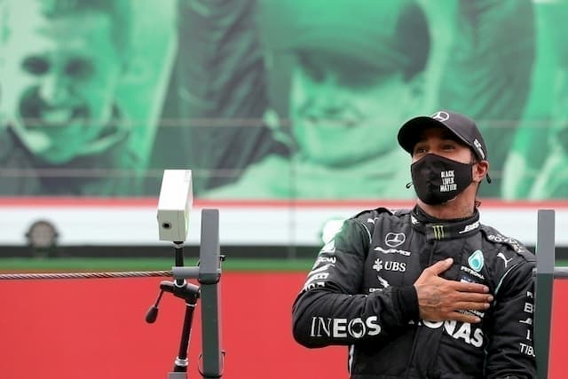 Lewis Hamilton after his victory at the Portuguese Grand Prix on October 25, 2020 in Portimao.