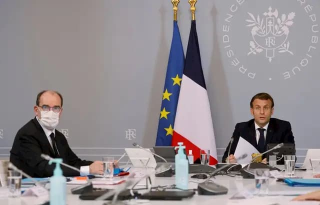 Emmanuel Macron and Jean Castex, at the Elysée Palace on November 17, 2020.